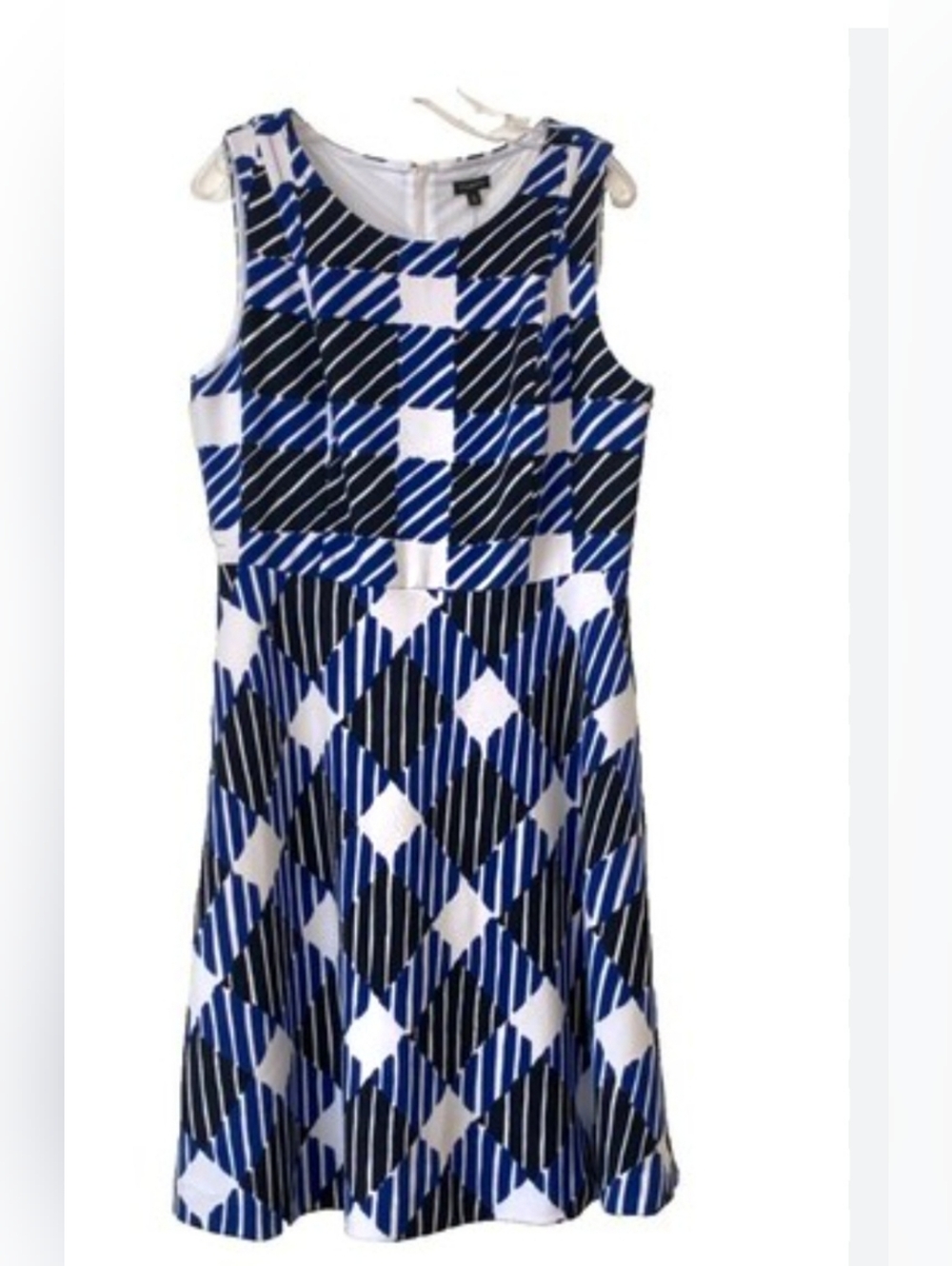Talbots Blue Black plaid Sleeveless Shirt Waist Dress NWT